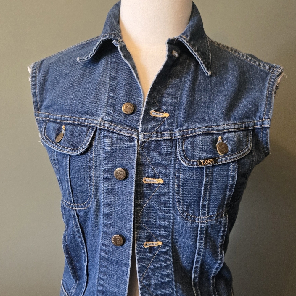 Vintage 90s Lee Cutoff Denim Vest